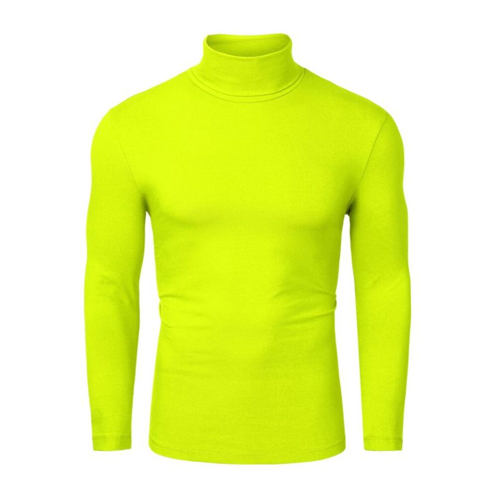 Green Yellow Turtleneck Top Slim Fit Long Sleeve Pullover Turtle Neck Shirt